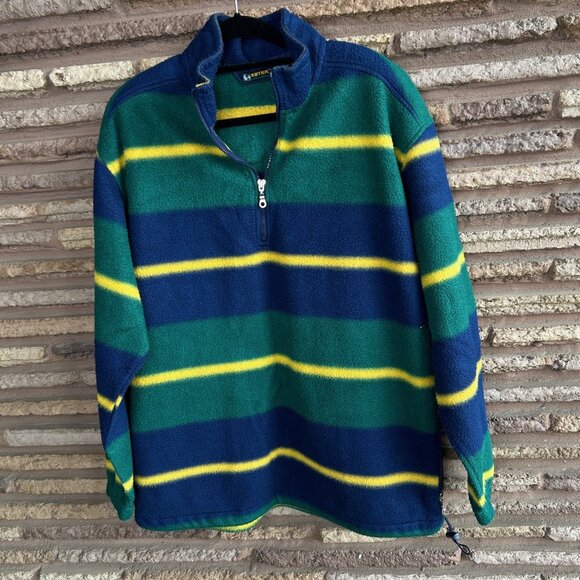 Eddie Bauer Ebtek Mens Vintage 90s Fleece 1/4 Zip Pullover Size XL Tall - Picture 2 of 14